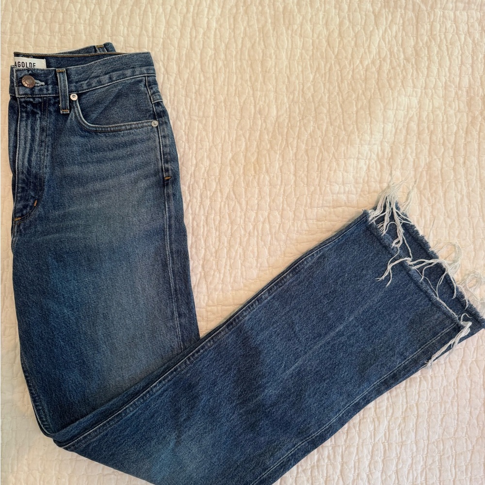 AGOLDE Classic Blue Straight Leg Denim Jeans